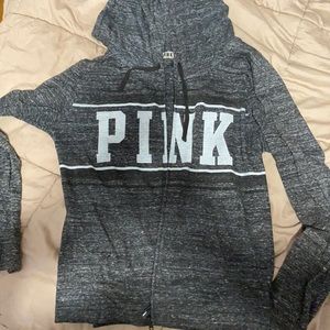 VS Pink Gray Zip Up Hoodie